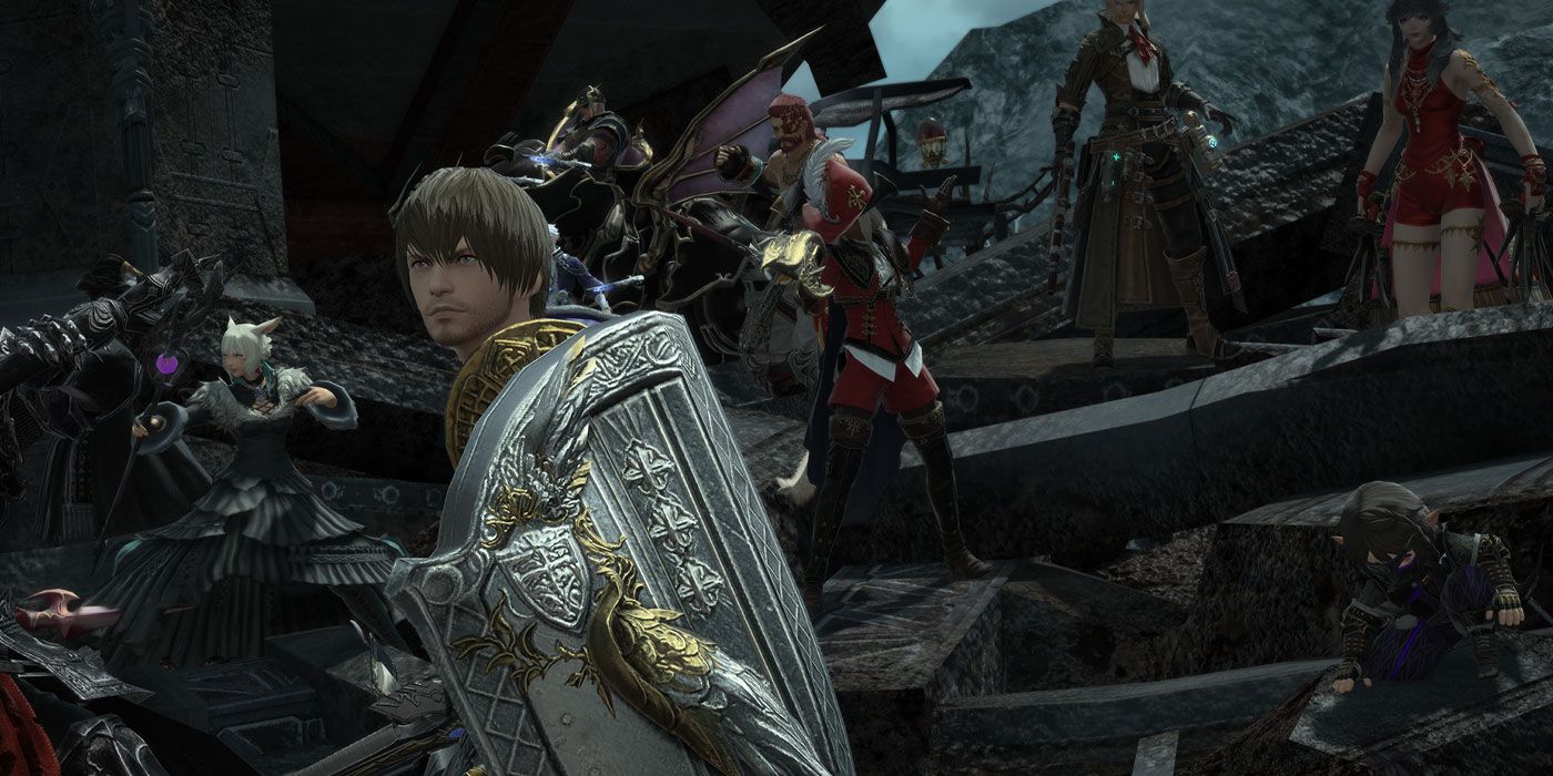 Final Fantasy XIV: Endwalker heroes preparing for battle