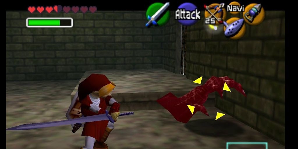 Link targets Floormaster in Zelda Ocarina Of Time