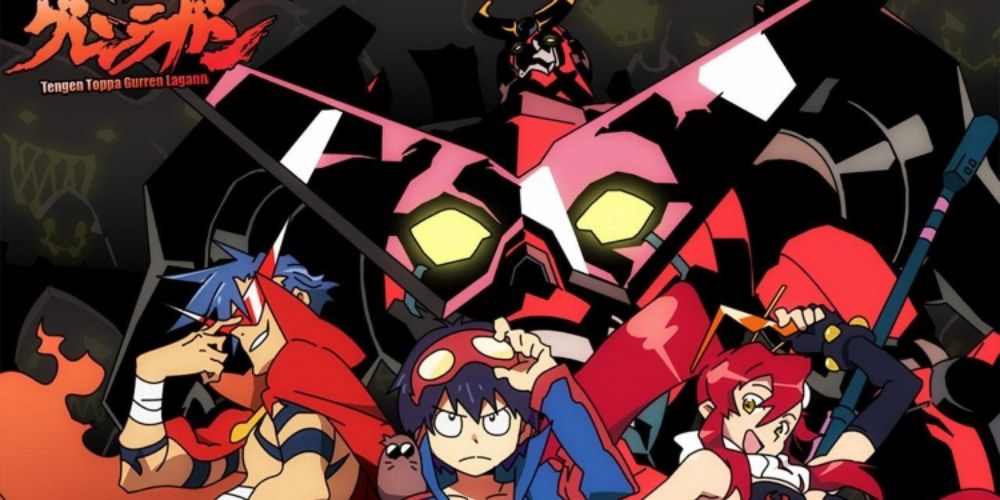 The Cast Of Tengen Toppa Gurren Lagann Stands Before Gurren Lagann