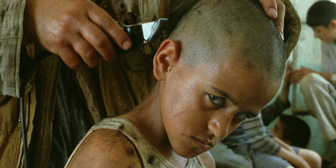 A boy with a shaved head in Incendies