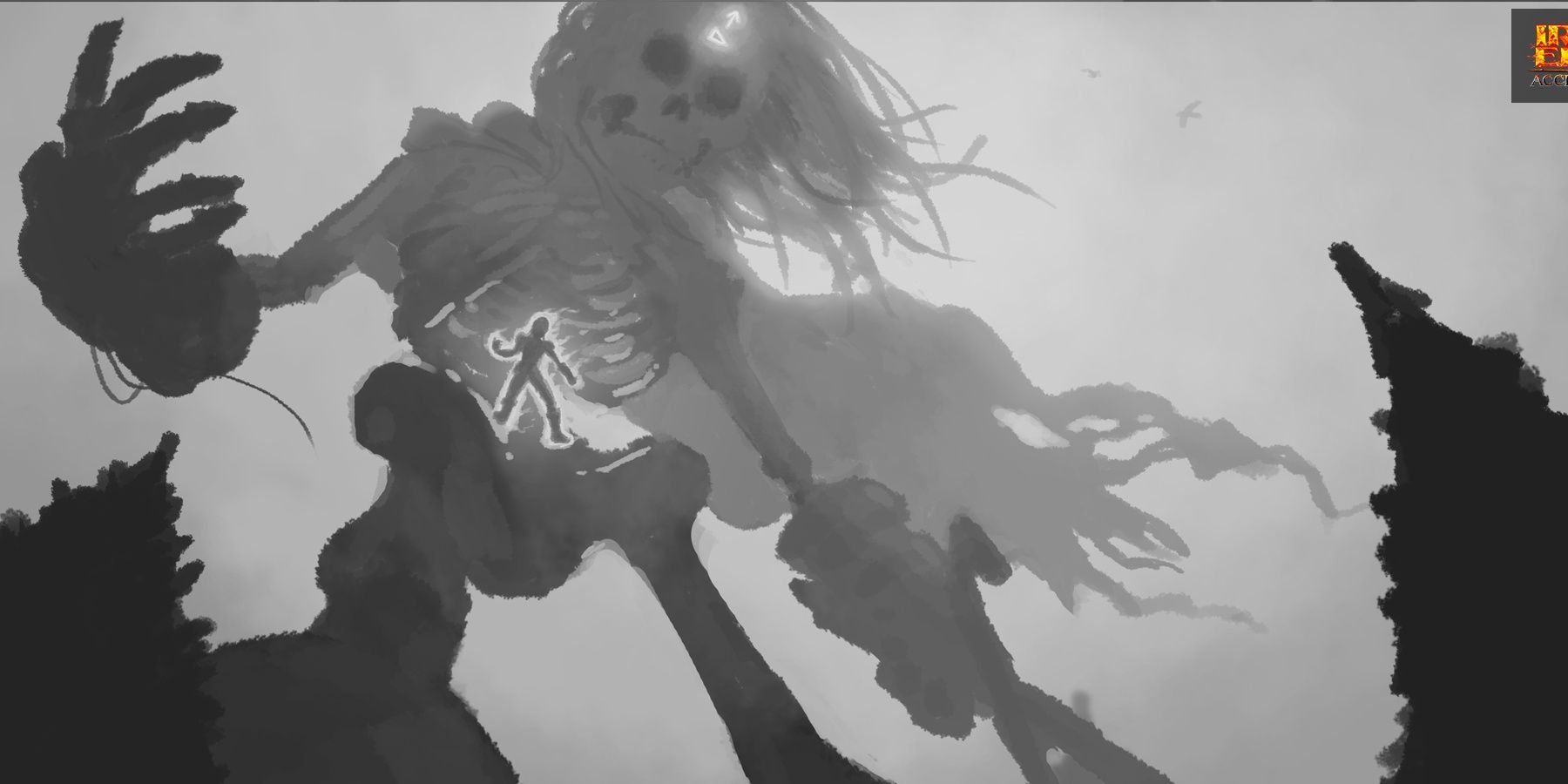 iron edda accelerated giant skeleton with someone inside 