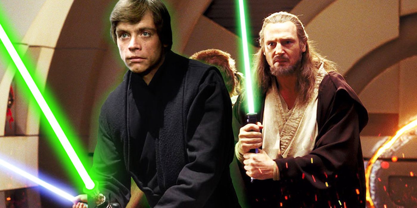 What color was Qui-Gon Jinn's lightsaber? - Quora