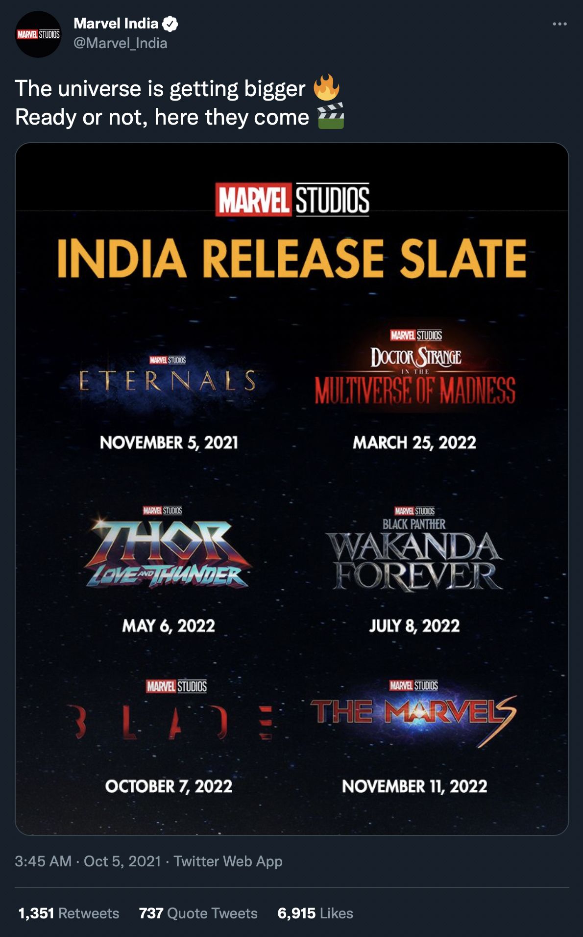 Blade's Marvel Studios Phase 4 release date graphic