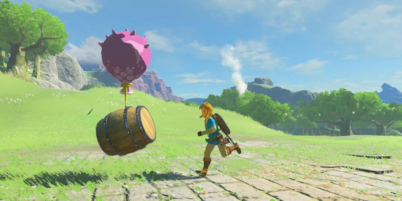 octo balloon on crate in BOTW