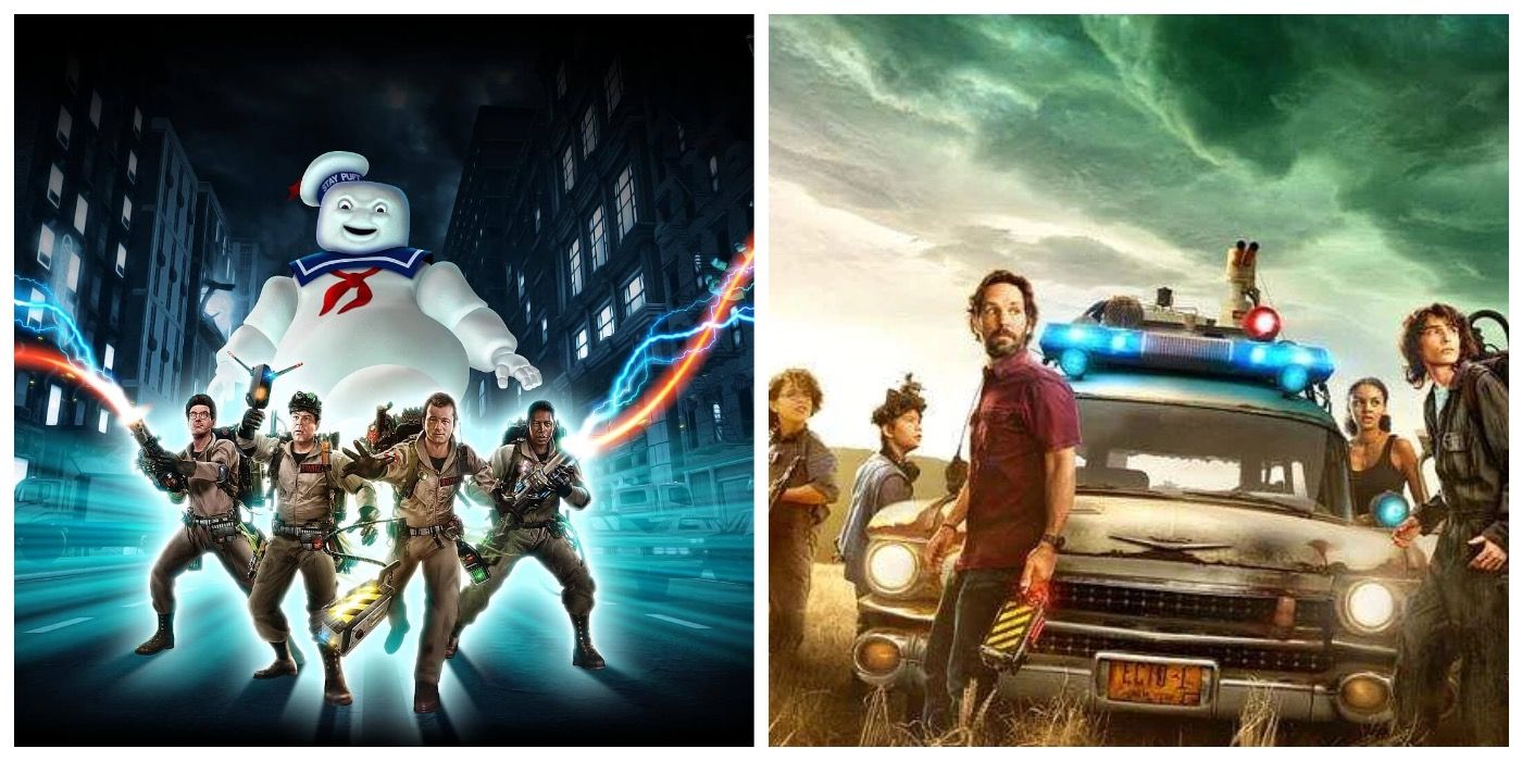 Ghostbusters video game and afterlife side by side