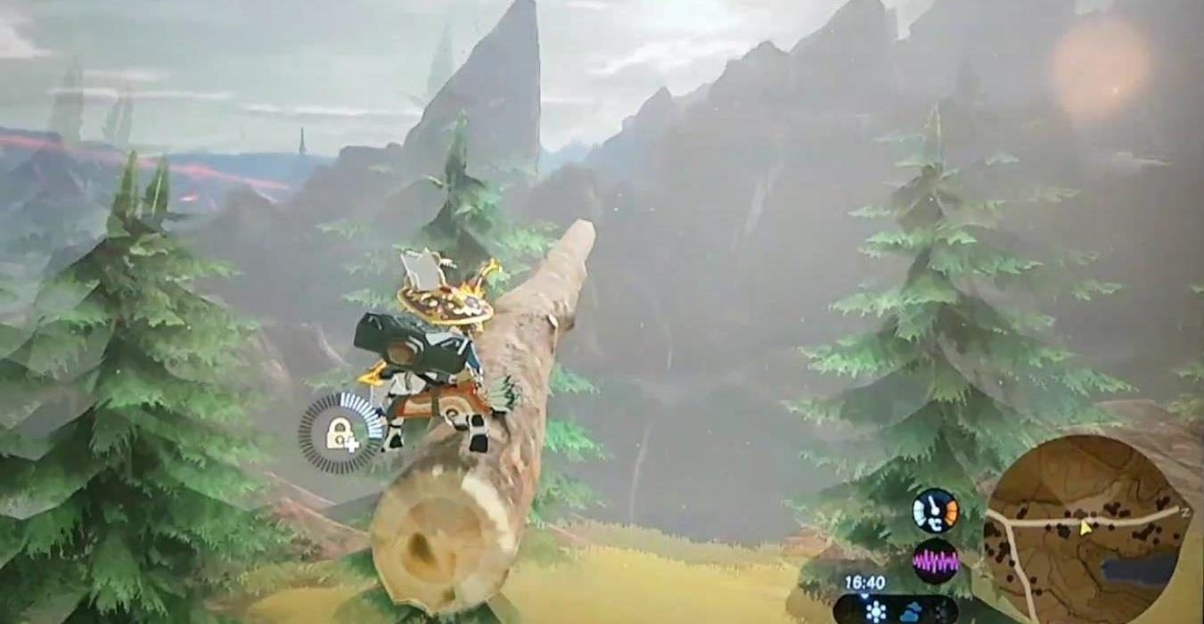 rocket launch with tree trunk in BOTW