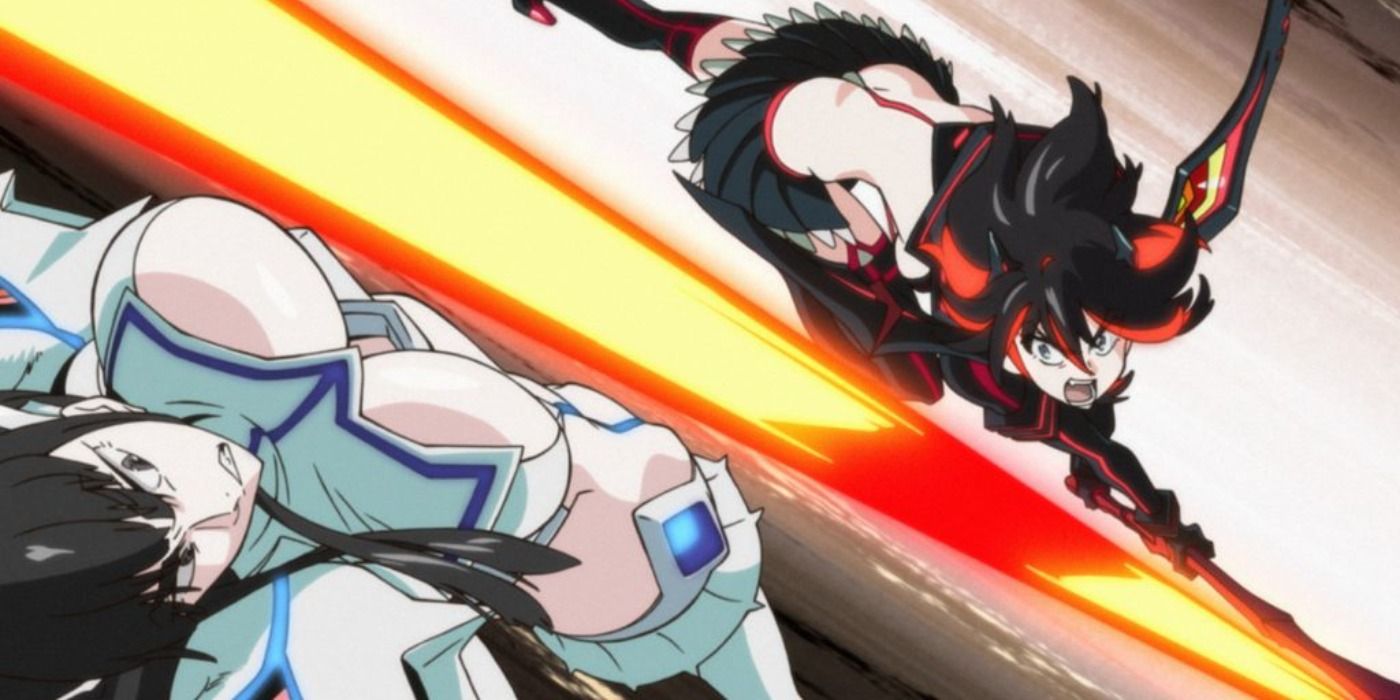 Ryuko and Satsuki fighting in Kill La Kill.