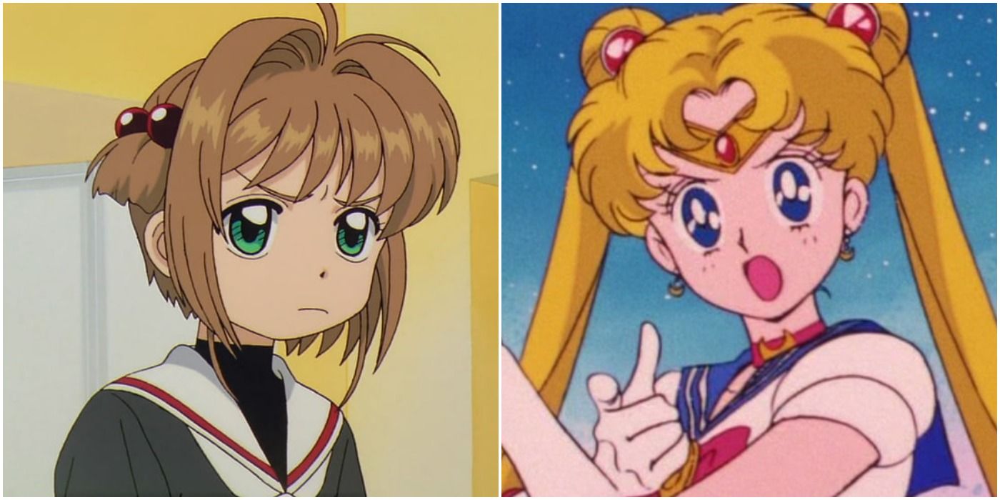 Sakura Kinomoto pouting (left); Sailor Moon posing (right)