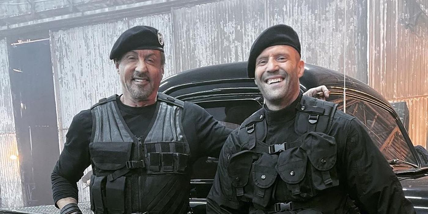 Jason Statham e Sylvester Stallone de Os Mercenários 4