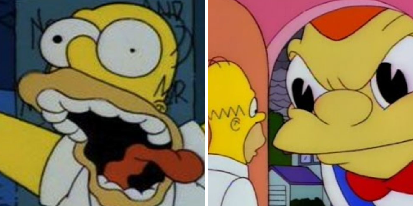 Homer Simpson screaming & Homer Simpson in Attack Of The 50 Foot Eyesores