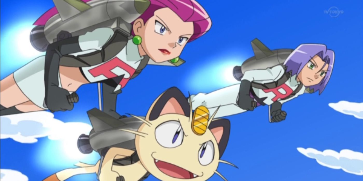 pokemon team rocket flying with jetpacks