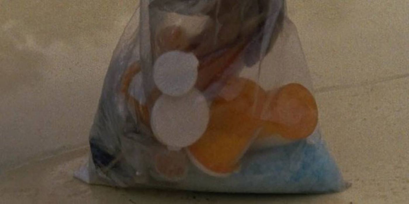 Merle's stash of blue meth and other drugs in The Walking Dead