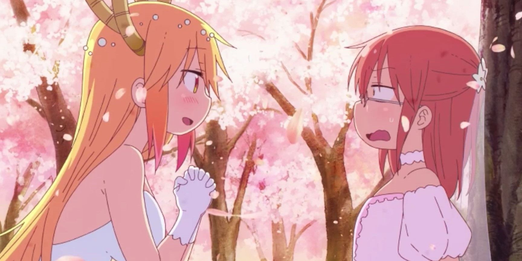 Tohru tries to get Kobayashi to marry her at the flower viewing