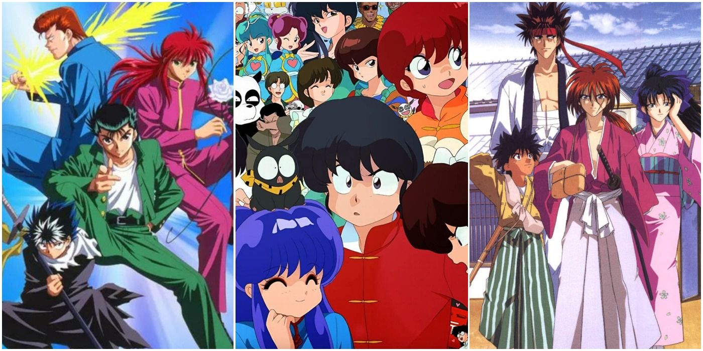 90s Anime Retro Look Yu Yu Hakusho Ranma Rurouni Kenshin Trio Header