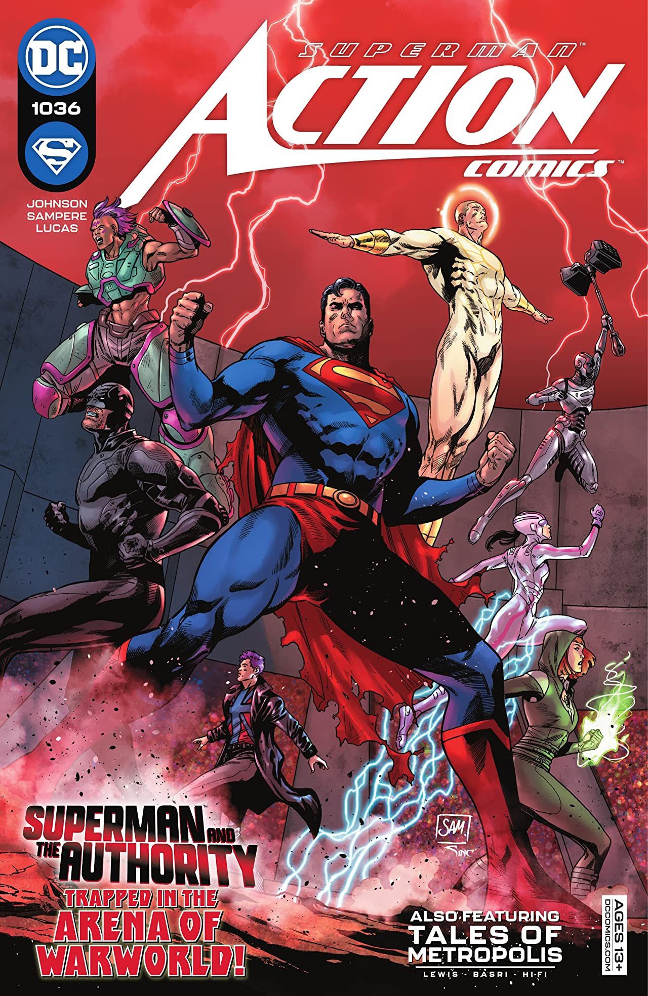Superman on the cover of Action Comics 1036 by Daniel Sampere
