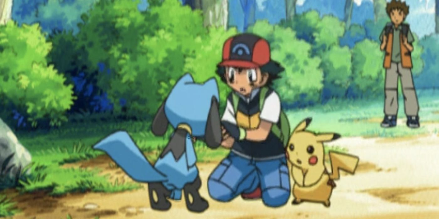 Ash tries to help an injured Riolu