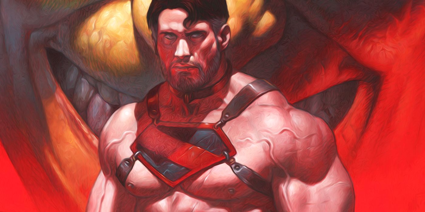 Barbarian topless Superman looking beefy and msucular