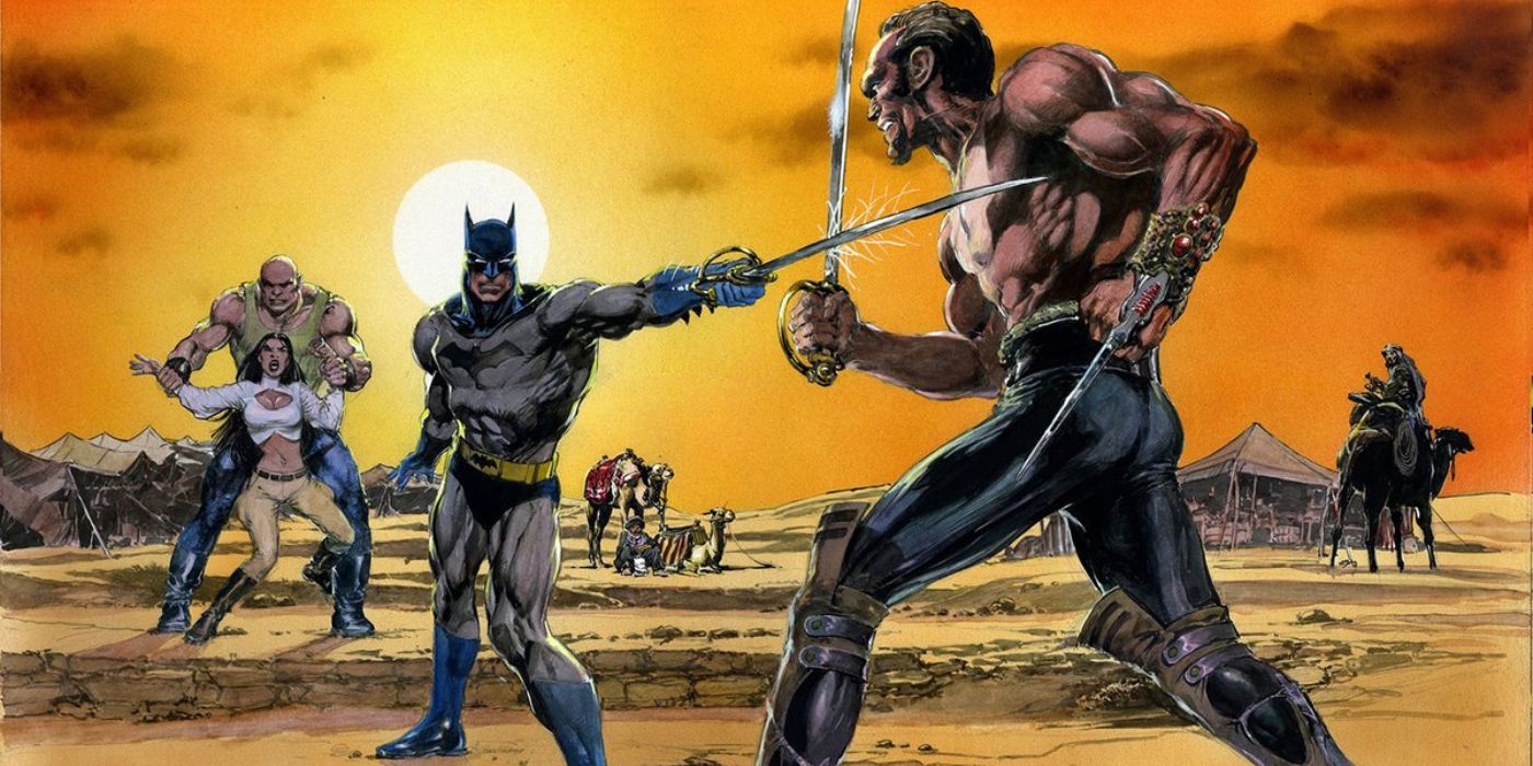 Batman Battling Ra's Al Ghul.
