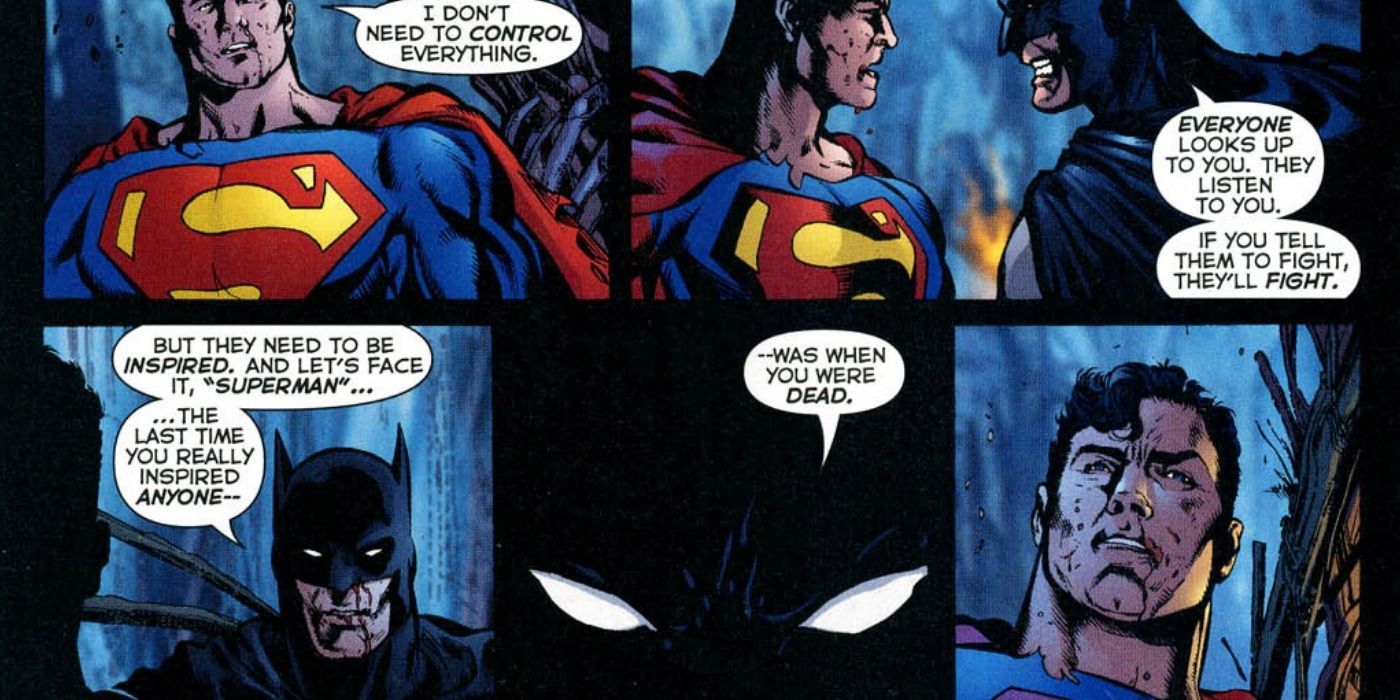 Batman insults Superman during Infinite Crisis