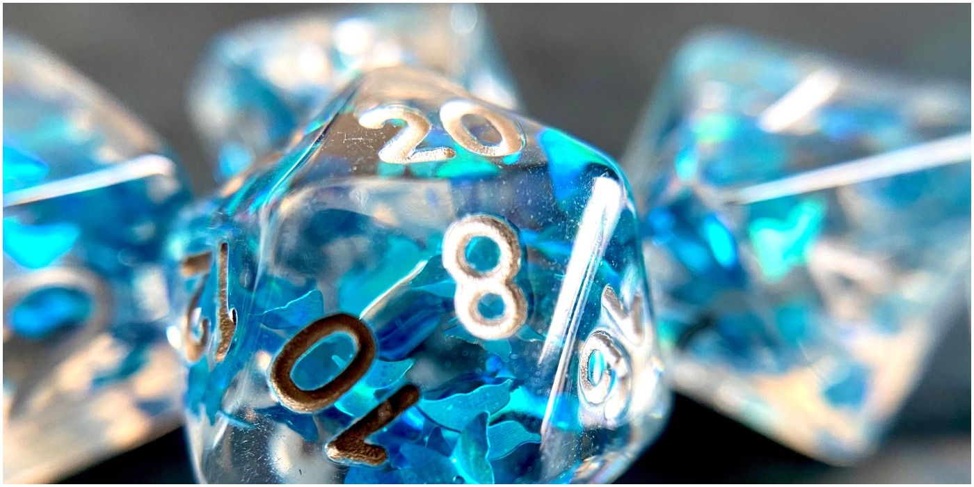 Blue White Clear Dice Set
