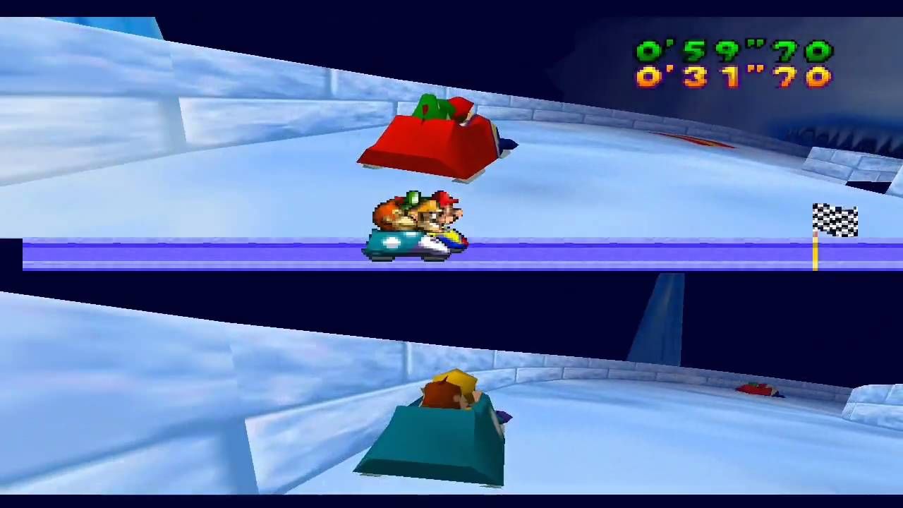 Bobsled Run Sliding On Bobsleds In Mario Party 3