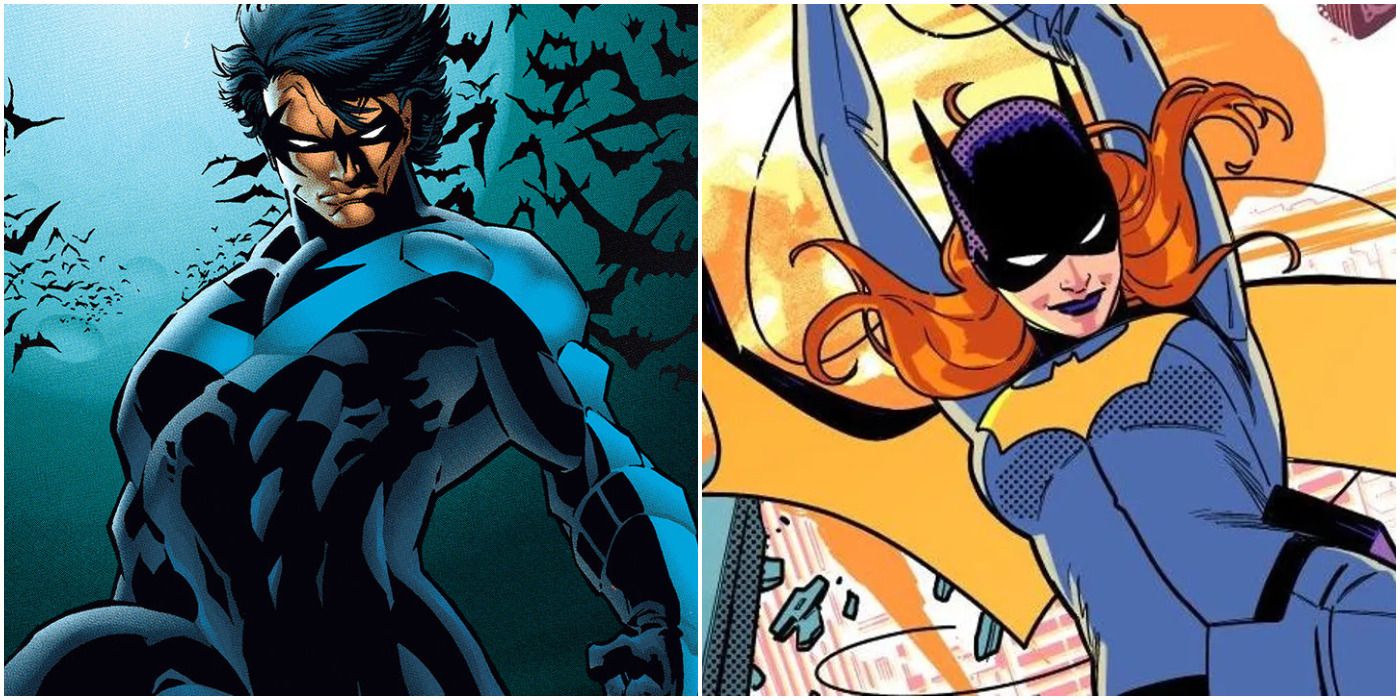 A split image of Nightwing and Batgirl in DC Comics