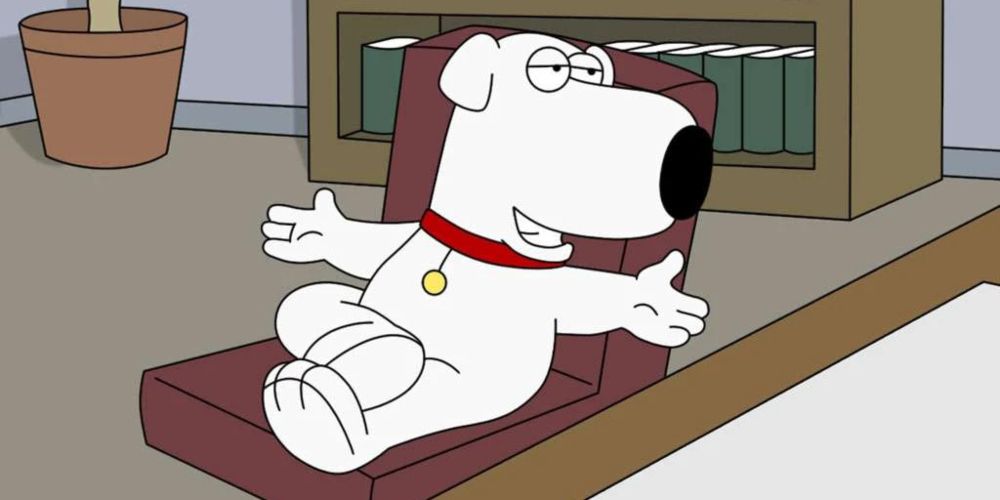 Brian Griffin laying on a couch in Family Guy