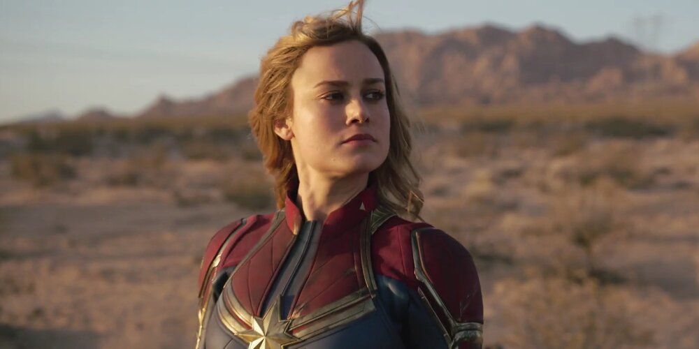 Carol Danvers about to fight Yon-Rogg in Captain Marvel