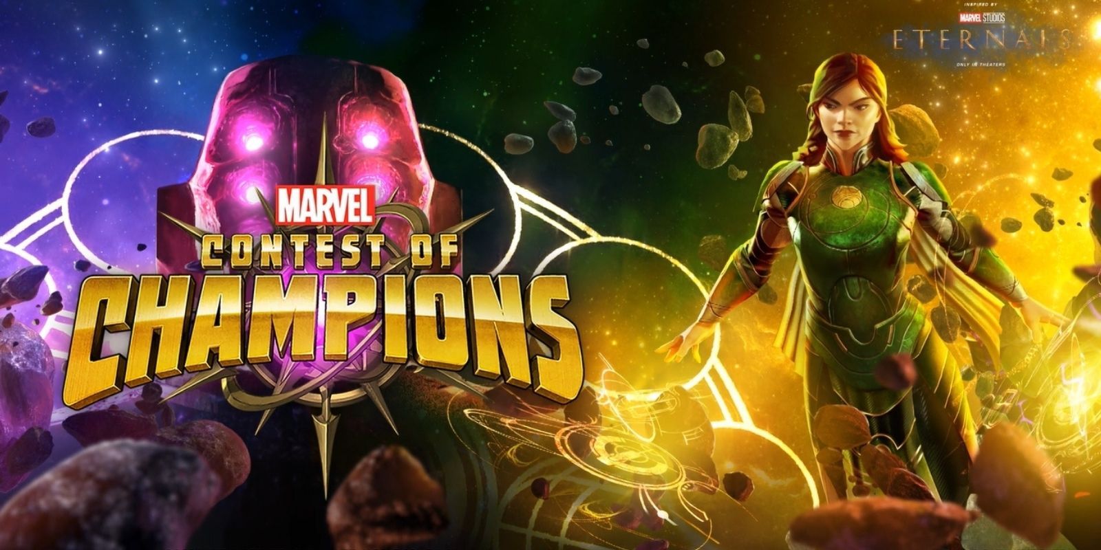 Marvel Contest of Champions key art featuring Sersei from Eternals