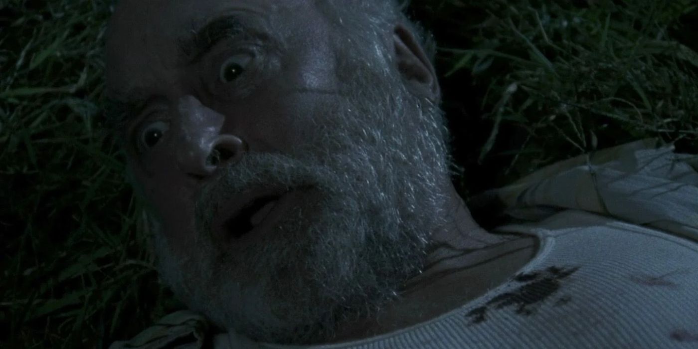 Dale (Jeffrey DeMunn) just before his death in The Walking Dead.