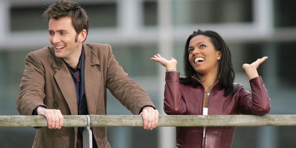 David Tennant and Freema Agyeman behind the scenes of Doctor Who
