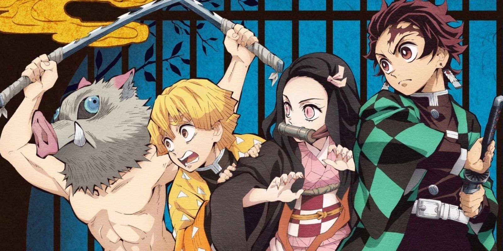 Inosuke Zennitsu Nezuko and Tanjirou from Demon Slayer