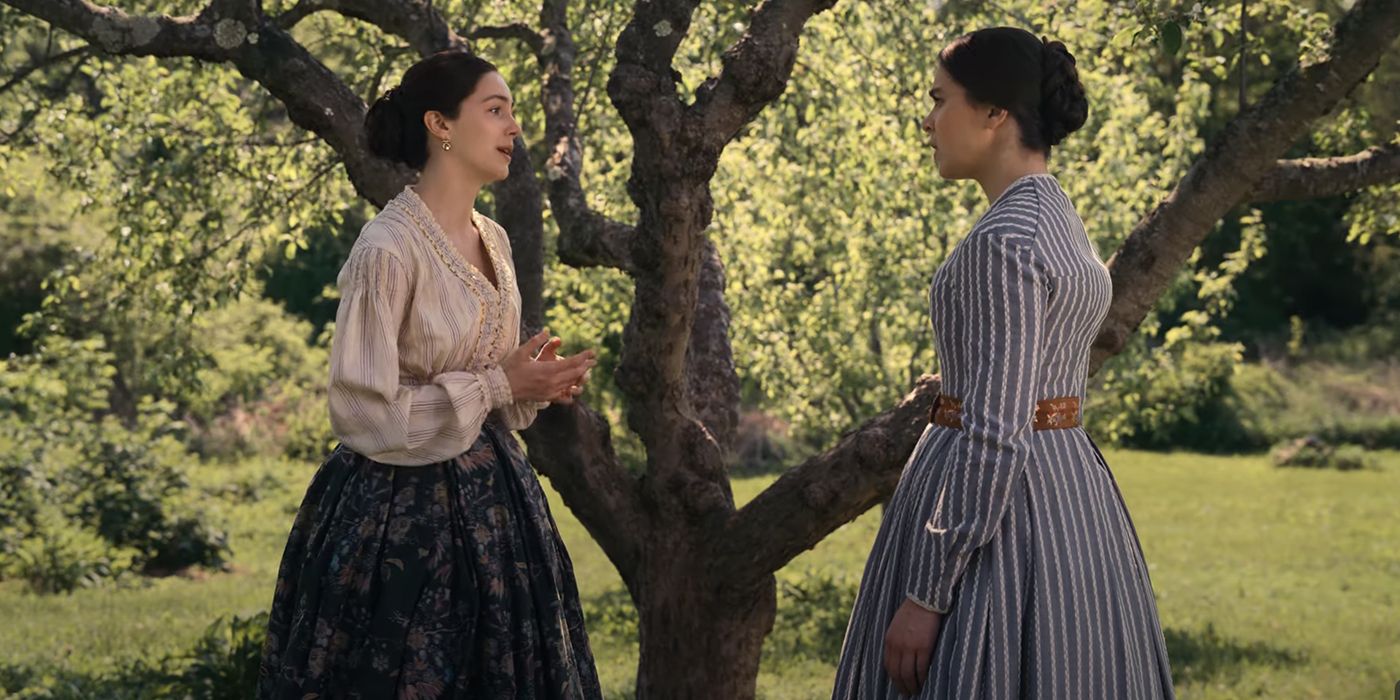 Emily Dickinson and Sue in the orchard