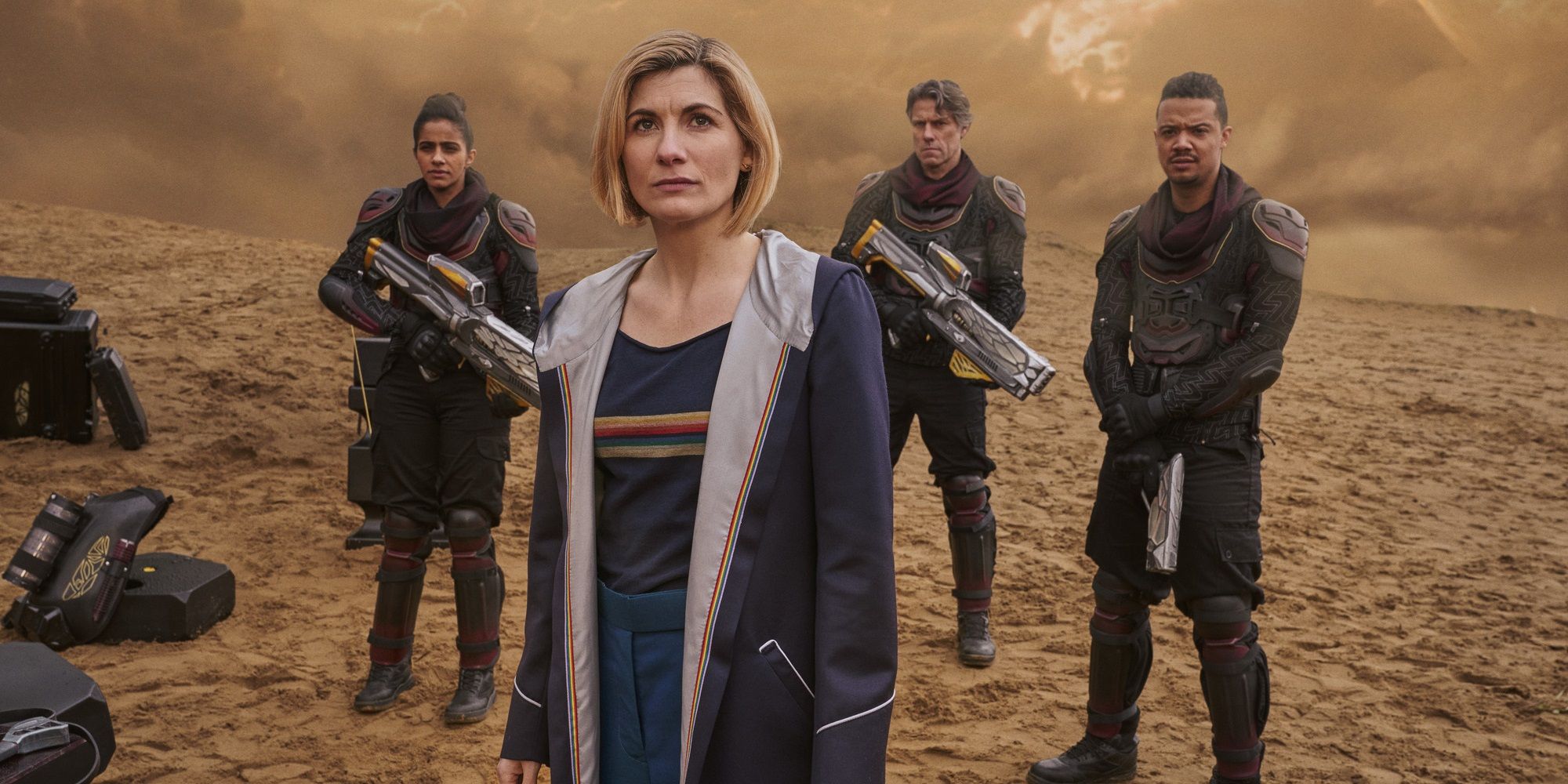 The Thirteenth Doctor as the Fugitive Doctor leading Division in the Temple of Atropos on Doctor Who