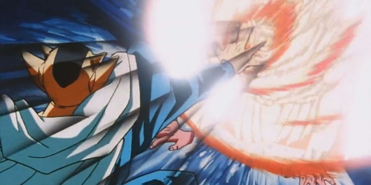 Dabura kills Kibito with his Evil Impulse blast in Dragon Ball Z.