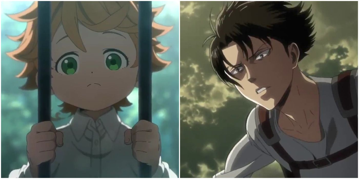 Emma and Levi Ackerman from the promised neverland and attack on titan