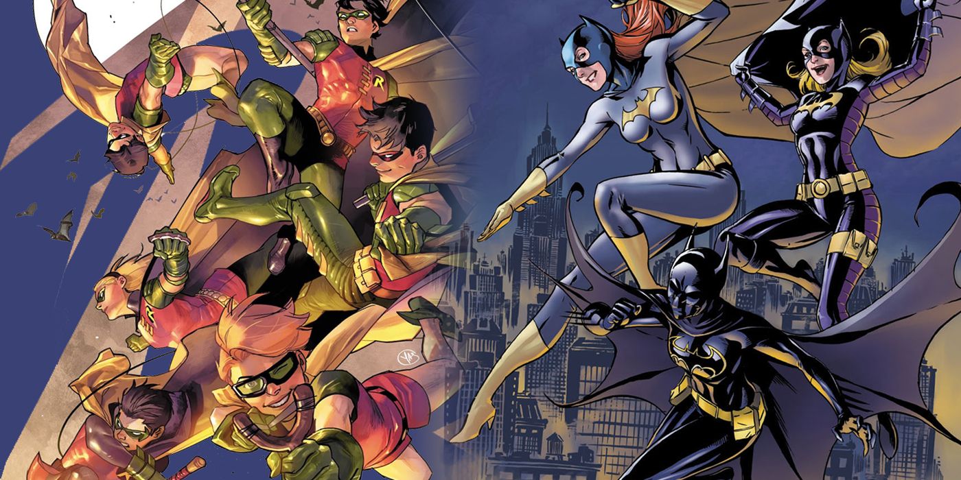 Every Robin and Batgirl split image