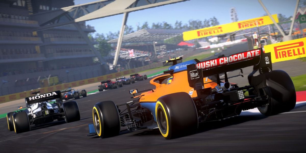 Formula One cars racing on a track in F1 2021