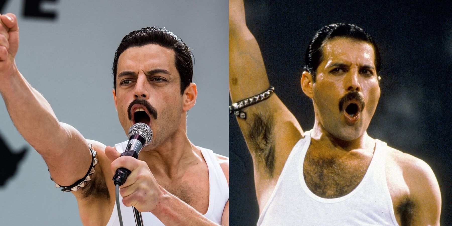 Freddie Mercury and Remi Malek 