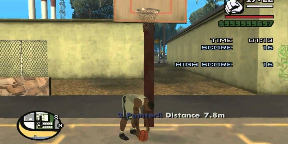 GTA: San Andreas CJ playing basketball