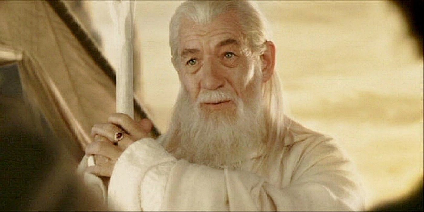Gandalf (Ian McKellan) with the ring of fire Narya in Return of the King