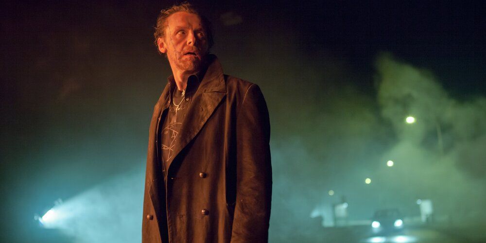 Gary King looks around at the alien invasion in The World's End