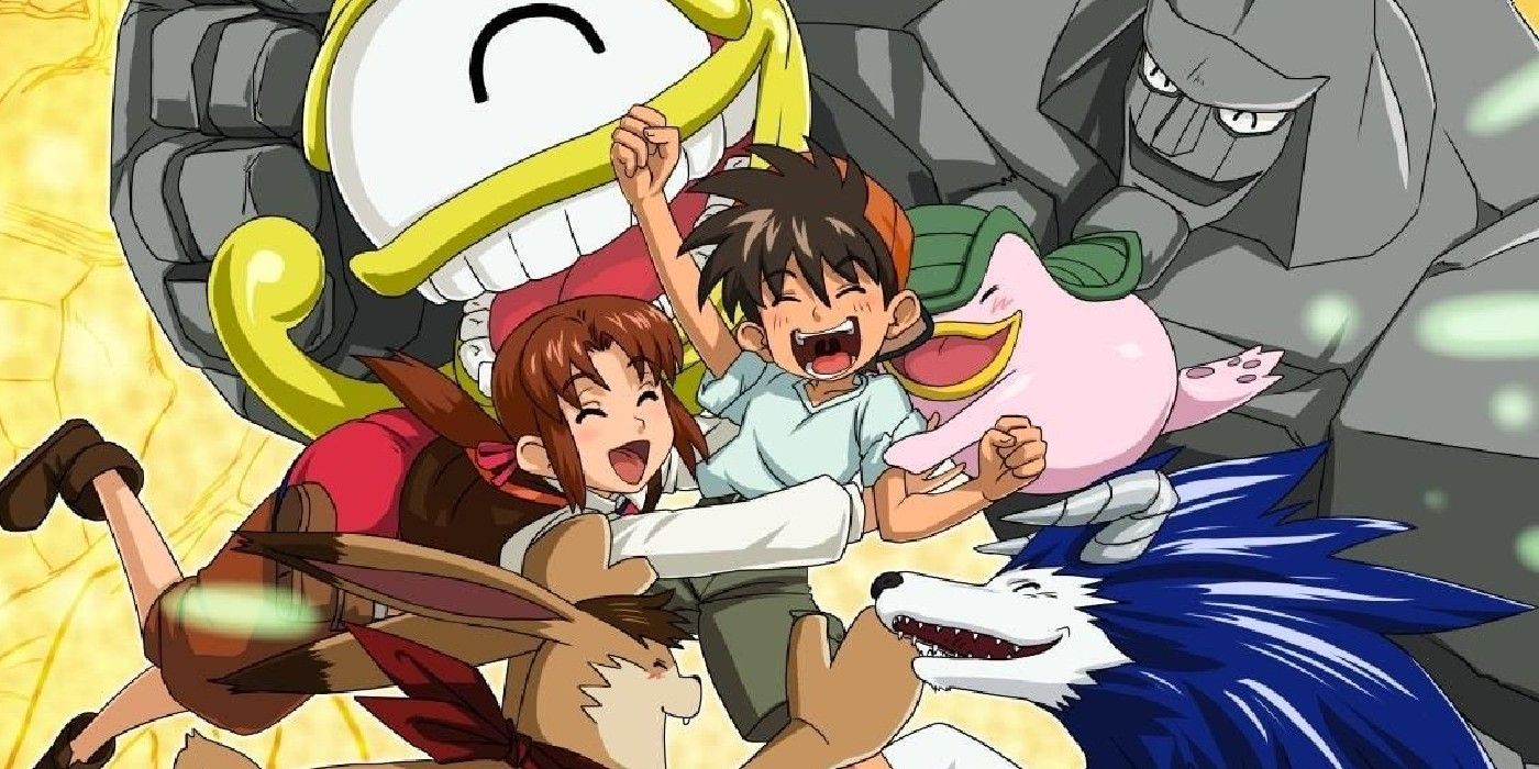 Genki Celebrates With His Friends In Monster Rancher