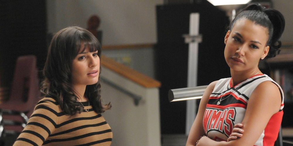 Rachel Berry and Santana Lopez arguing on Glee