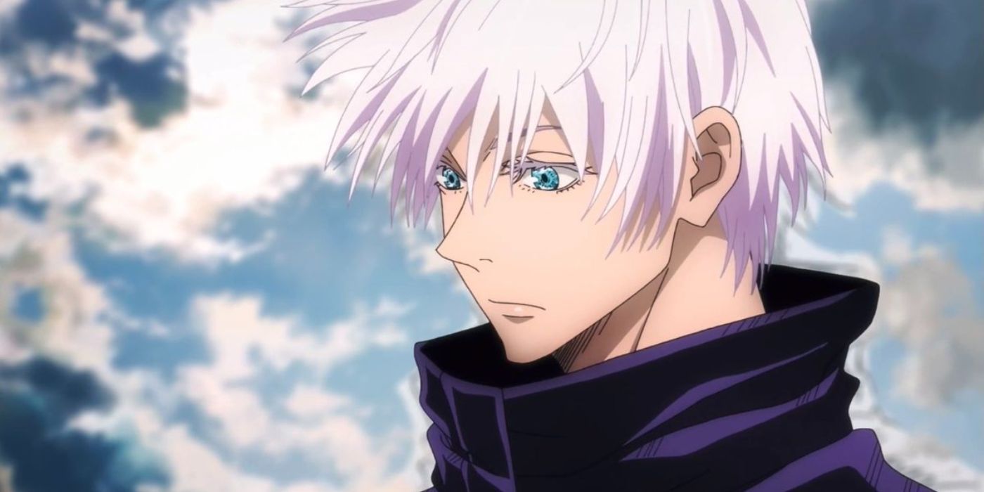 Satoru Gojo looks down from the sky in the Jujutsu Kaisen anime