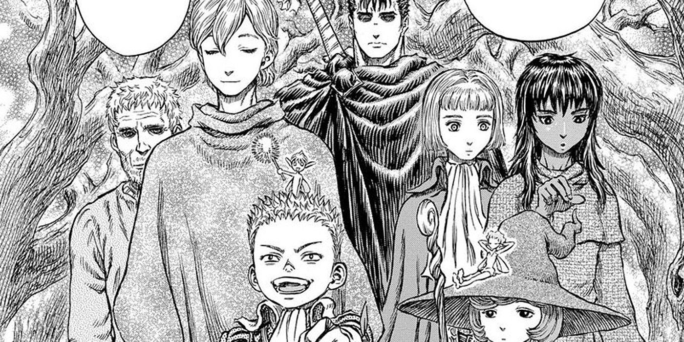 Guts e seus amigos caminham até Elfhelm em Berserk