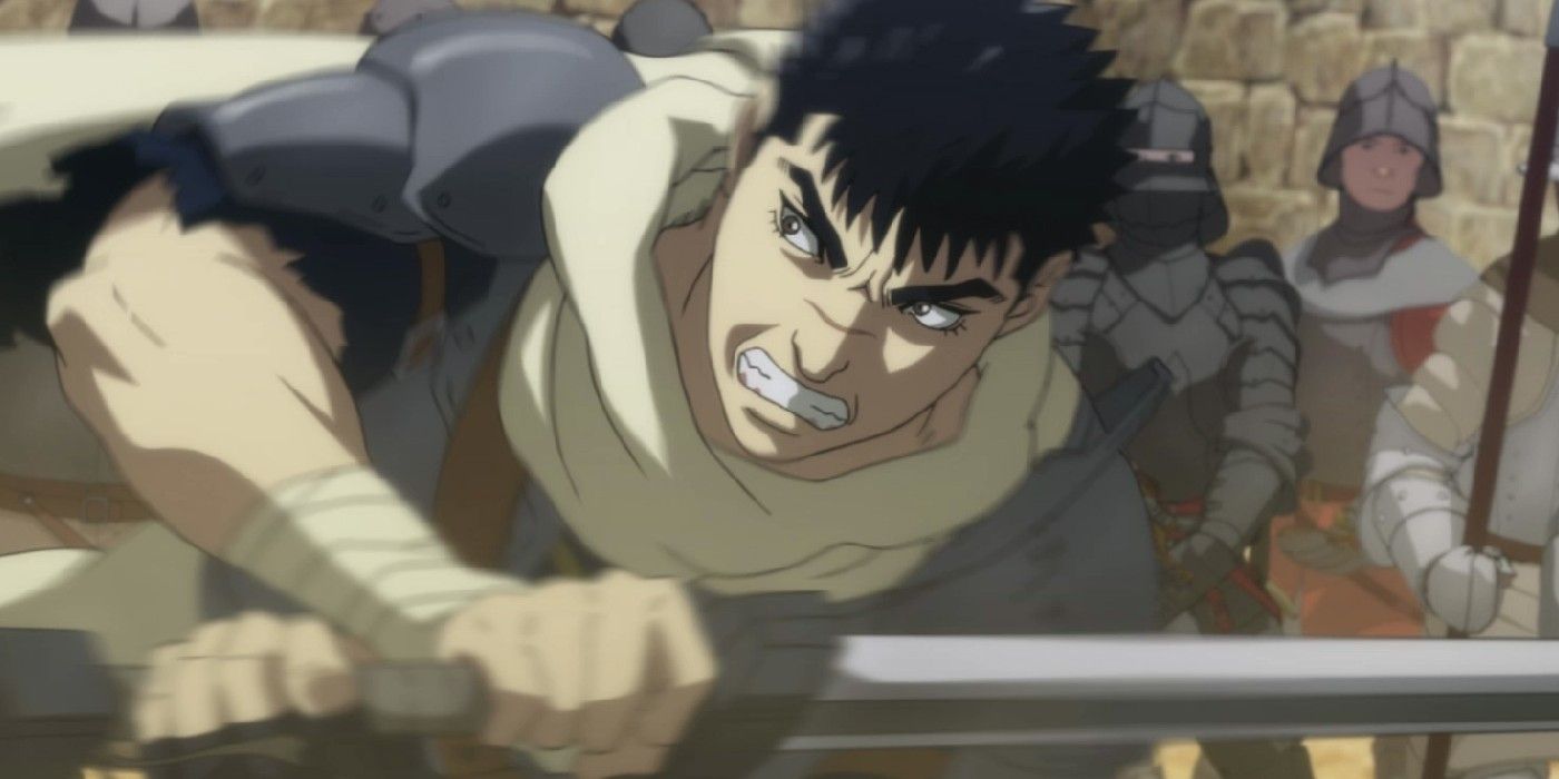 Guts fights Bazuso in Berserk's anime