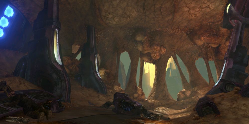 The Flood-infested High Charity in Halo 3's Cortana level