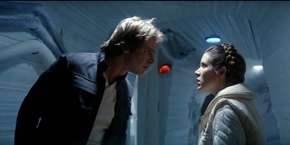 Han and Leia argue about Han leaving Star Wars Empire Strikes Back