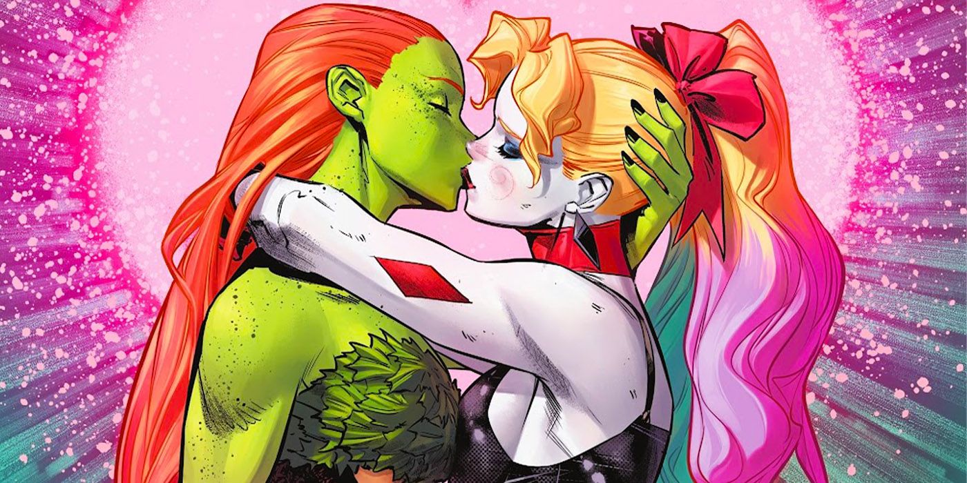 Harley Quinn Kissing Poison Ivy